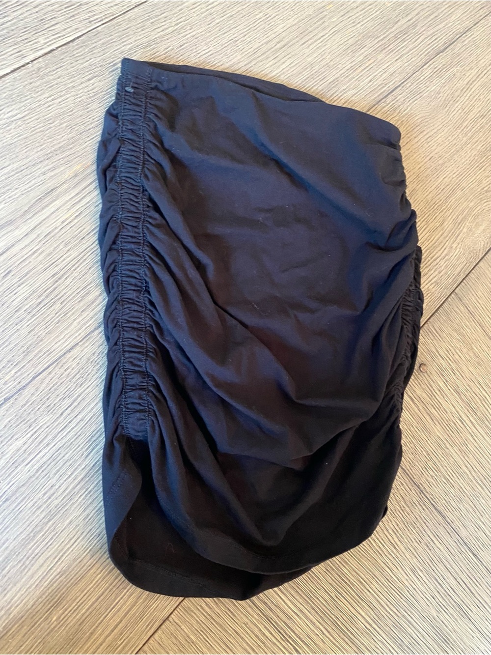 TNA Black Ruched Mini Skirt